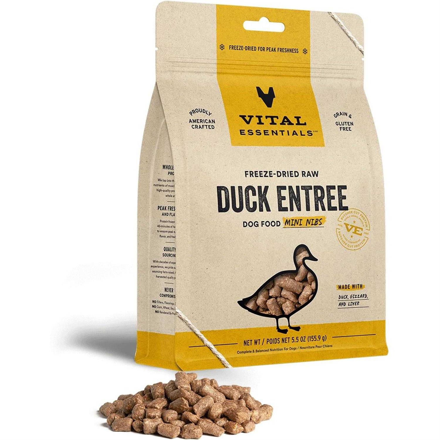 Vital Essentials Duck Entree Mini Nibs Freeze-Dried Raw Dog Food