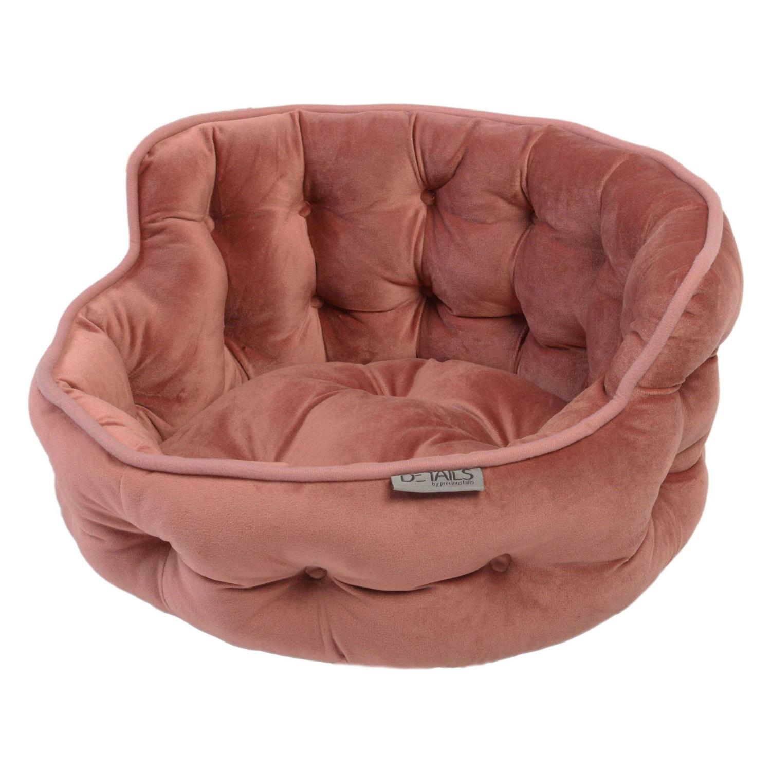 Precious Tails Ultra Plush Mini Tufted Velvet Round Cuddler Pet Bed