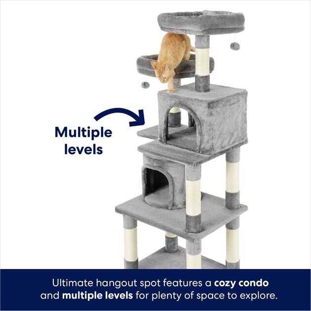 Frisco 61-in Faux Fur Cat Tree Condo