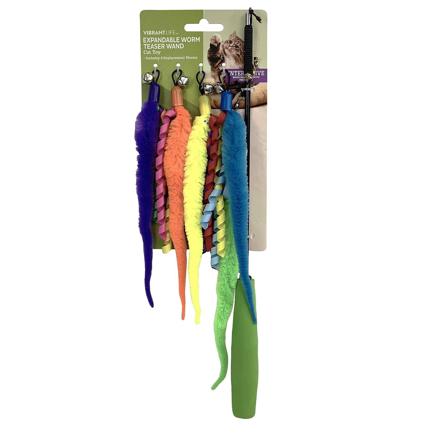 Vibrant Life Worm Teaser Wand Cat Toy