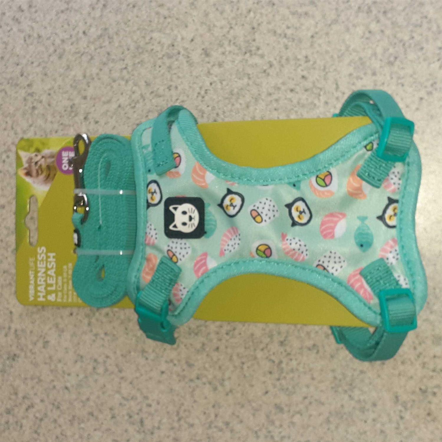 Vibrant Life Sushi Cat Harness and Leash Set