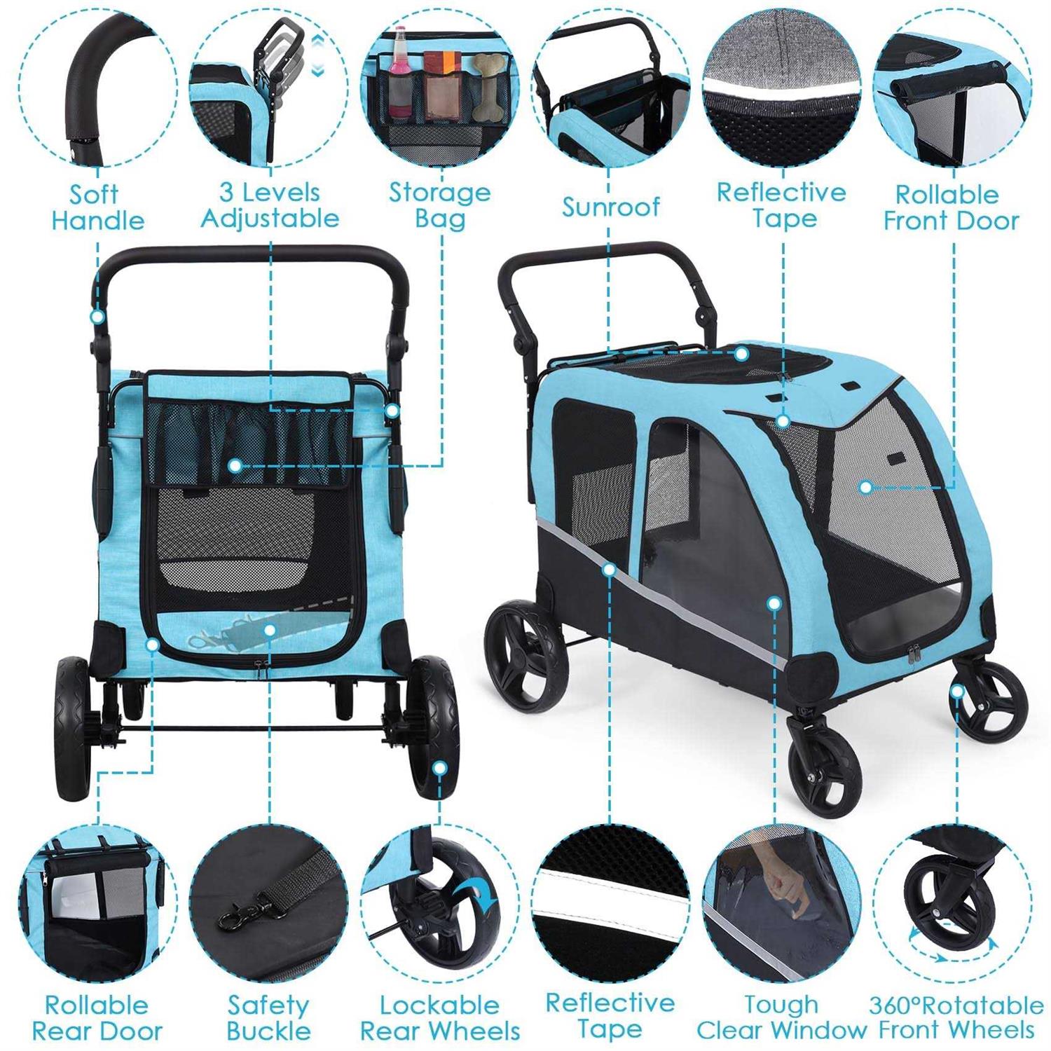 Saudism Dog Stroller For Large Dogs Extra Large Pet Stroller For For Medium Dogs