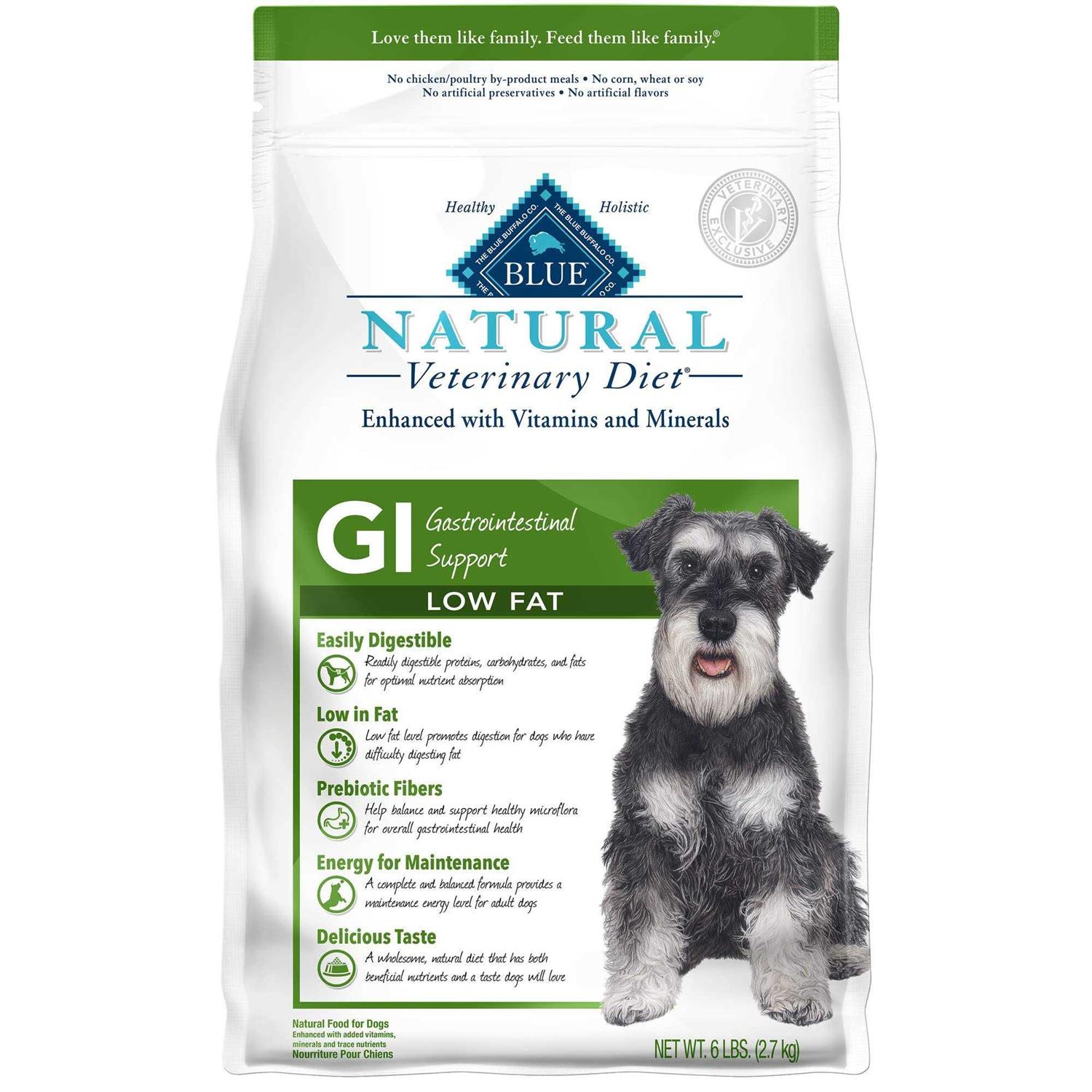 Blue Buffalo Natural Veterinary Diet GI Gastrointestinal Support Low Fat Dry Dog Food