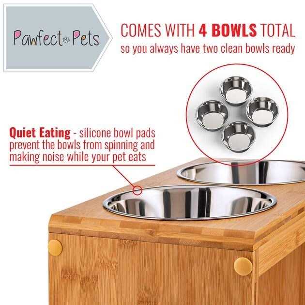 Pawfect Pets 12 Elevated Dog Pet Feeder Large Raised Dog Bowl Stand