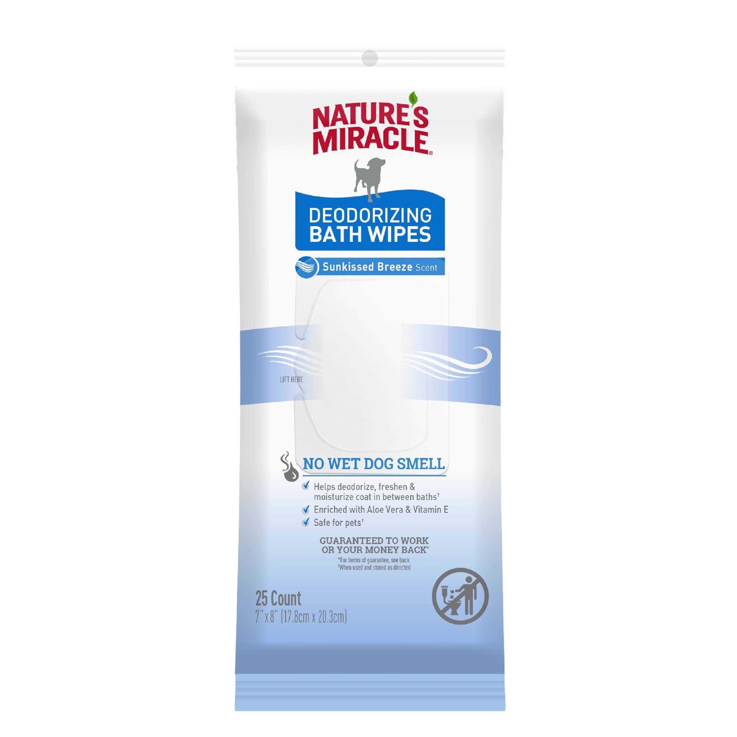 Nature’s Miracle Miracle Deodorizing Bath Wipes for Dogs