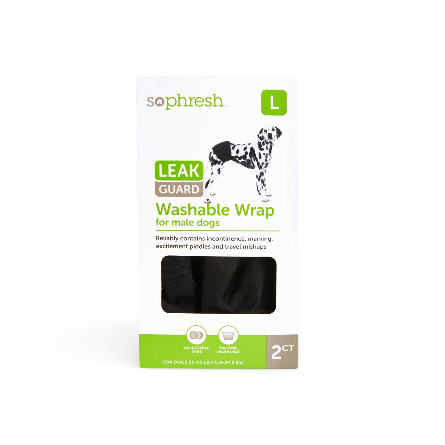 So Phresh Washable Leak Guard Wrap for Male Dogs
