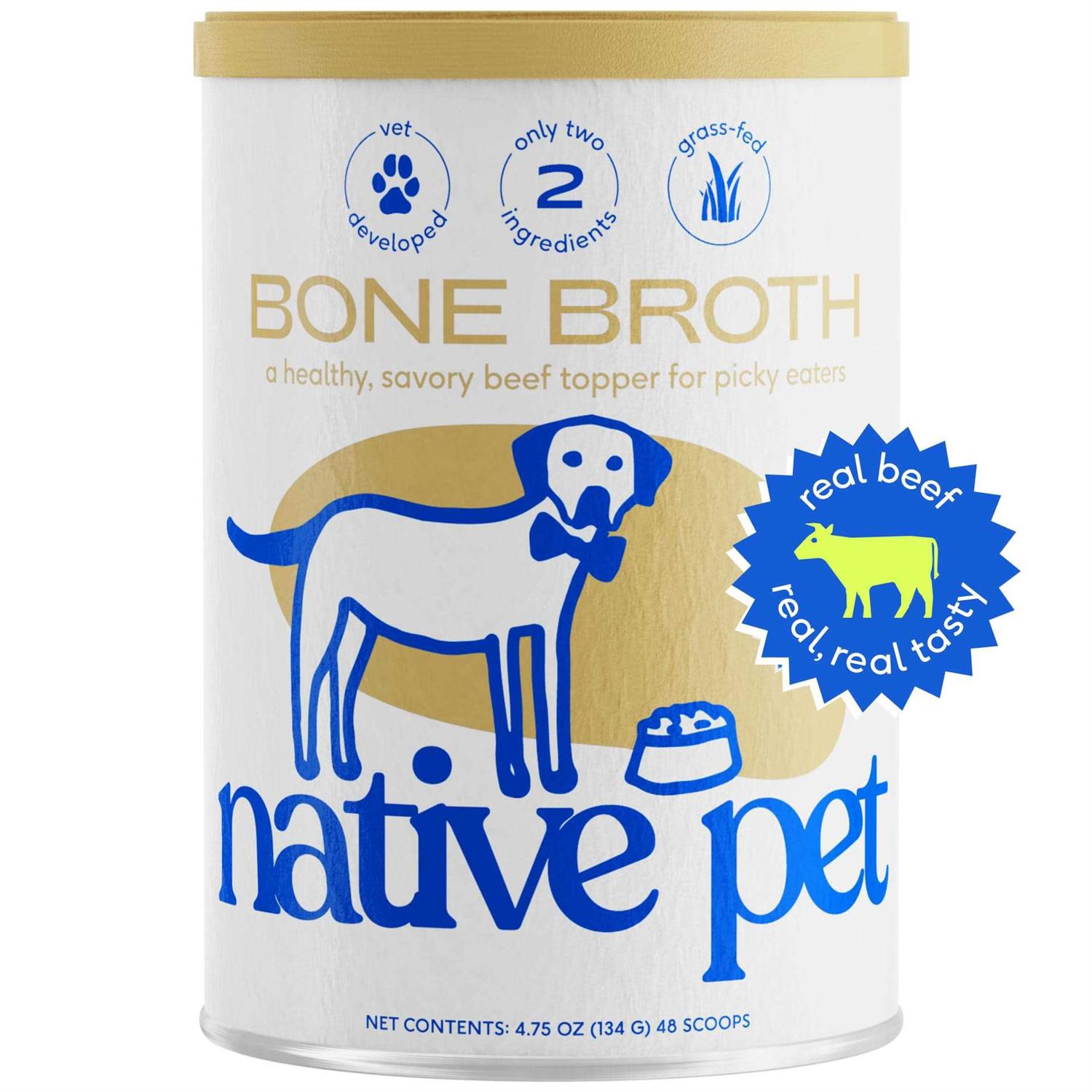 Native Pet Beef Bone Broth Dog & Cat Food Powder Topper