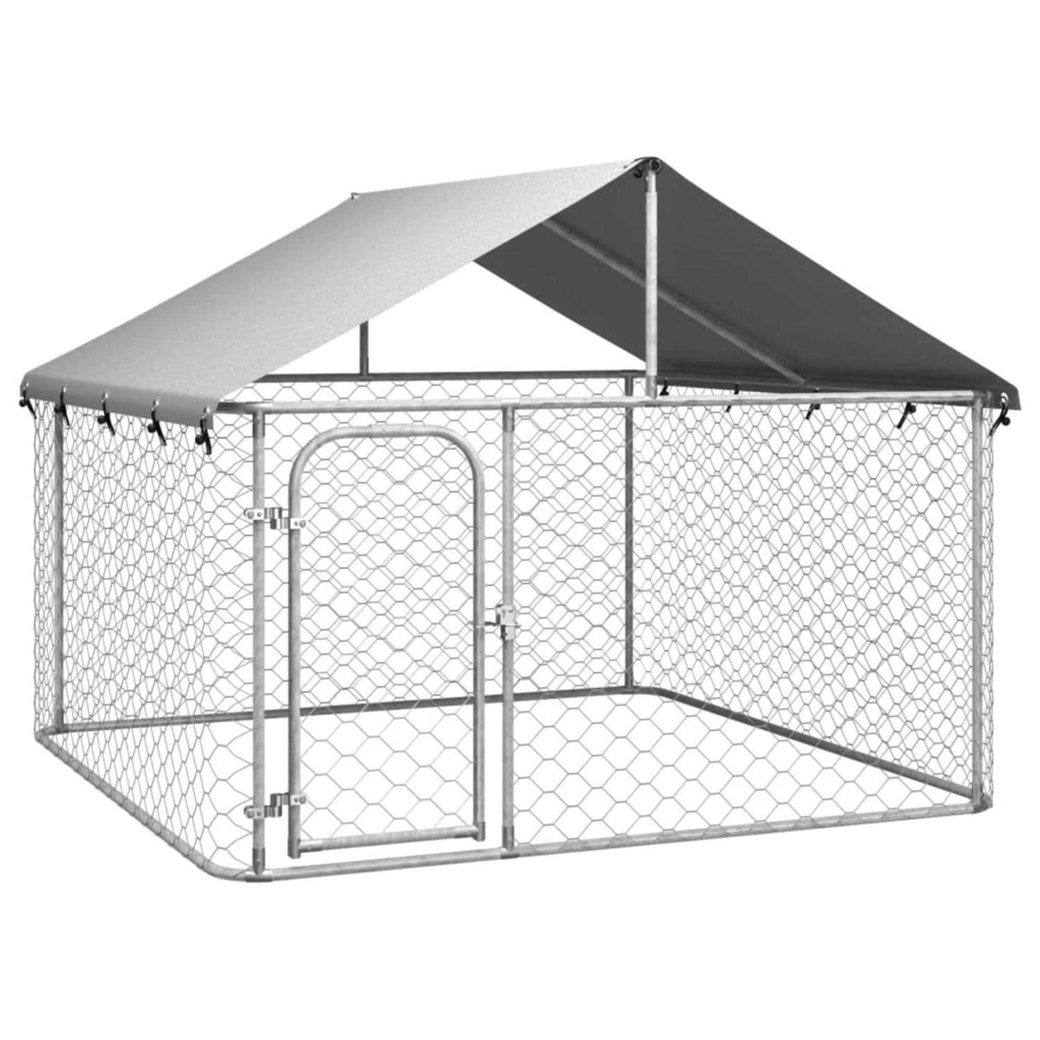 vidaXL Outdoor Dog Kennel with Roof