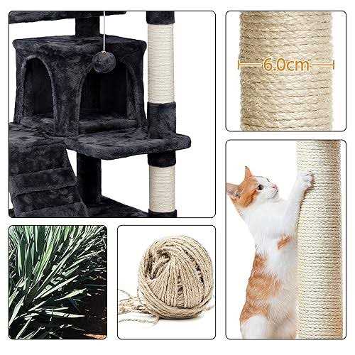 Yaheetech 54in Cat Tree Tower Condo Furniture Scratch Post for Kittens Pet House Play