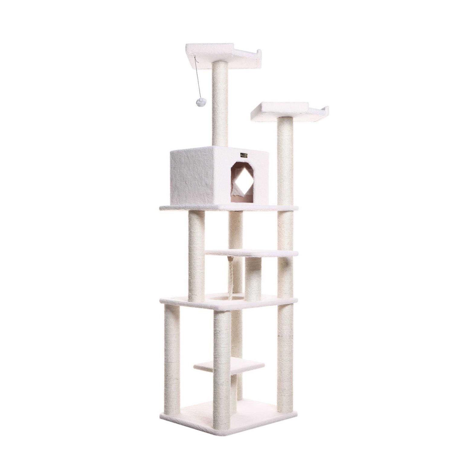 Armarkat B7801 Classic Real Wood Cat Tree In Ivory