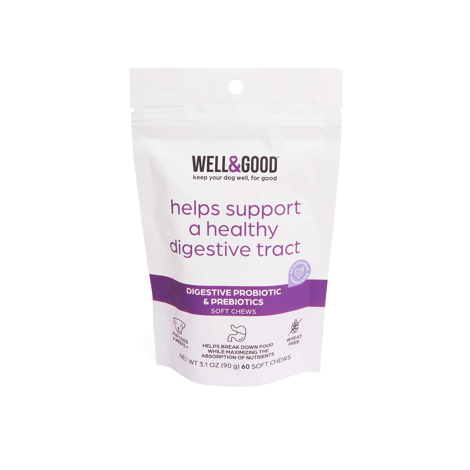 Well & Good Digestive Enzymes with Probiotics Soft Dog Chews