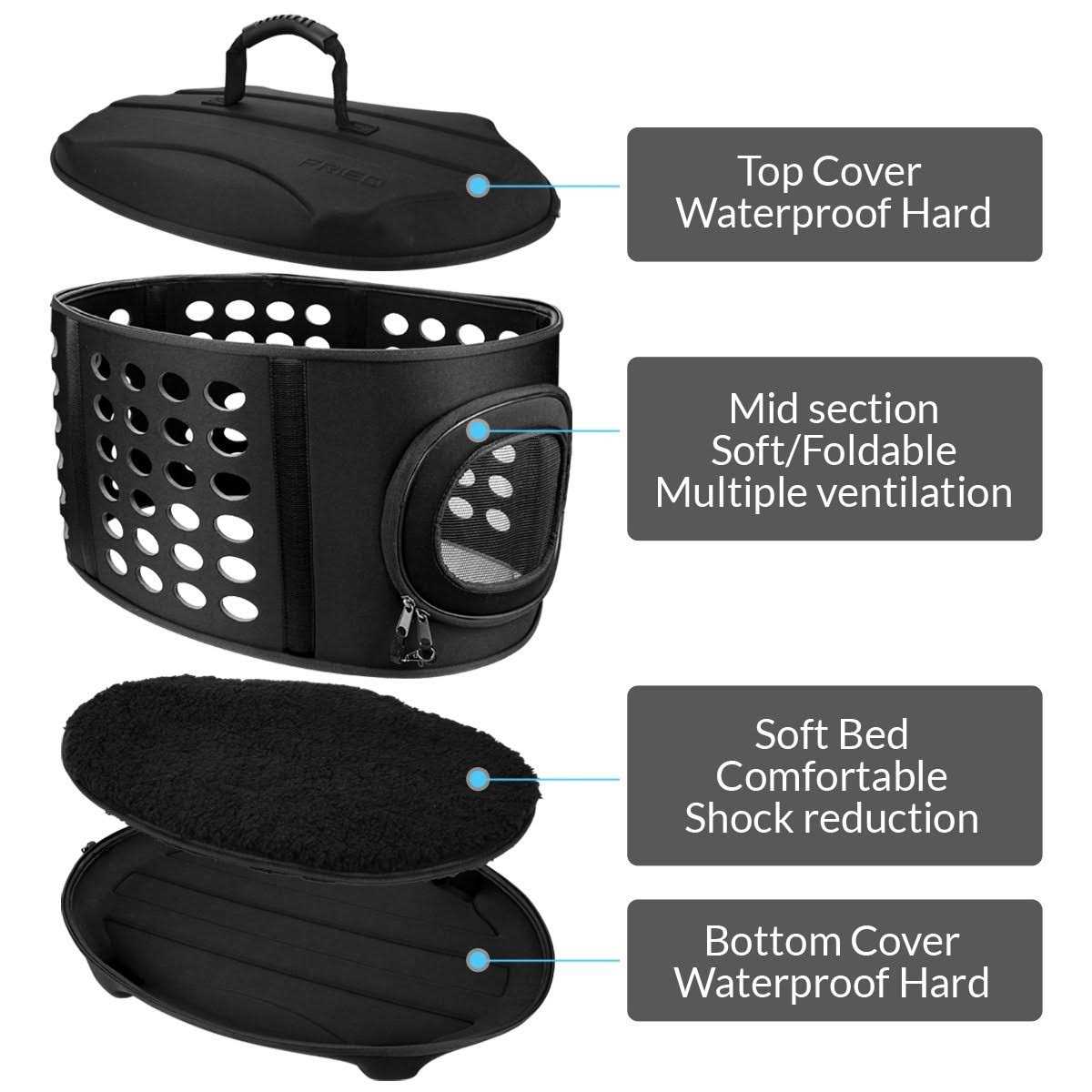 FRiEQ 23-Inch Large Hard Cover Pet Carrier