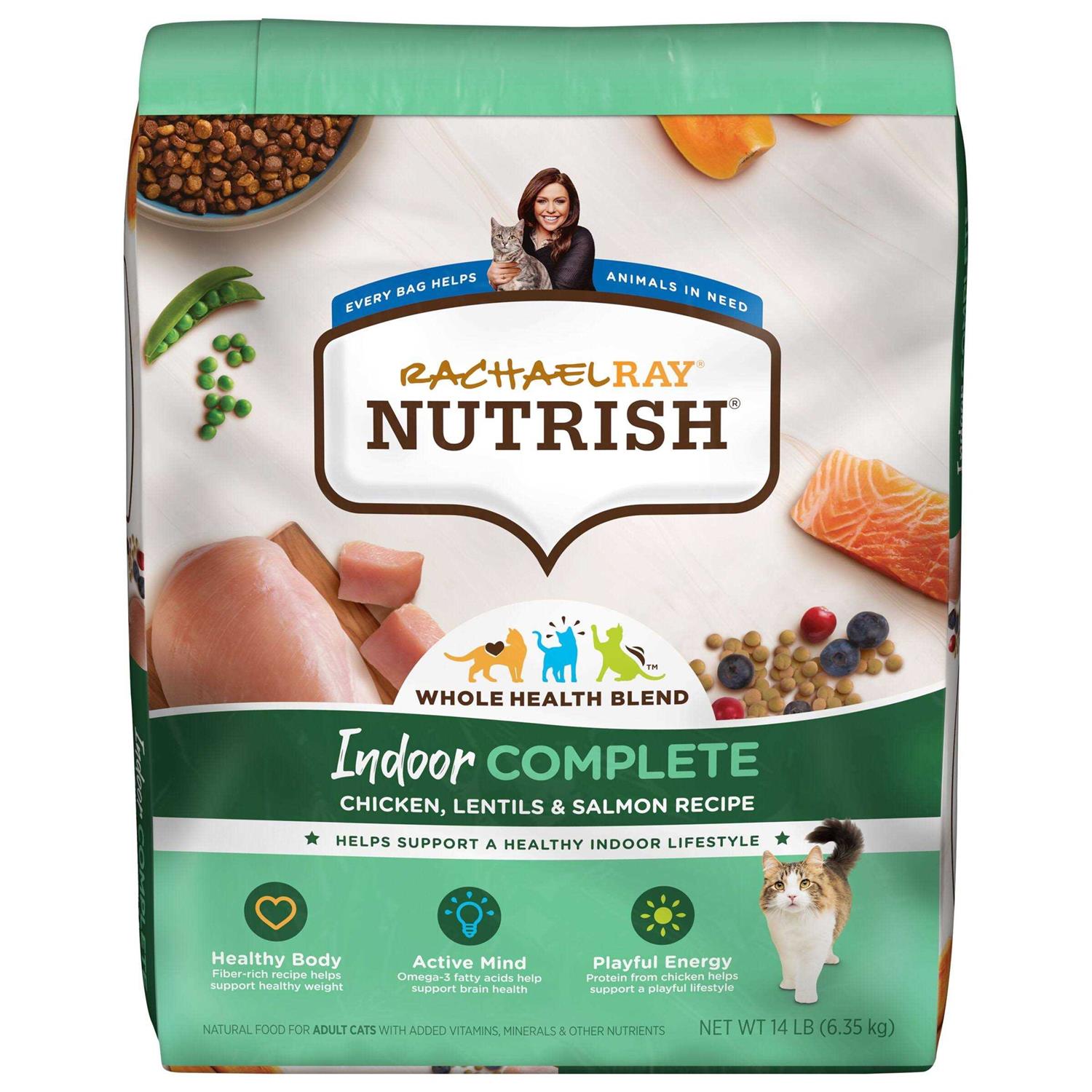 Rachael Ray Nutrish Indoor Complete Chicken with Lentils & Salmon Dry Cat Food