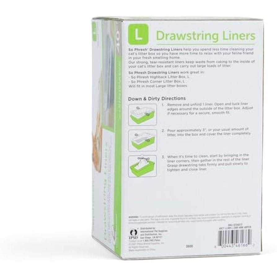 So Phresh Drawstring Liners for Highback Boxes for Cats