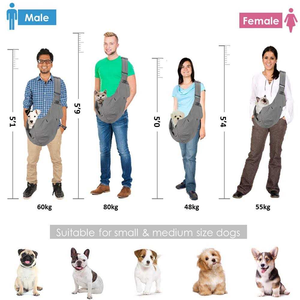 SlowTon Dog Carrier Sling Thick Padded Adjustable Shoulder Strap Dog Carriers for Small Dogs