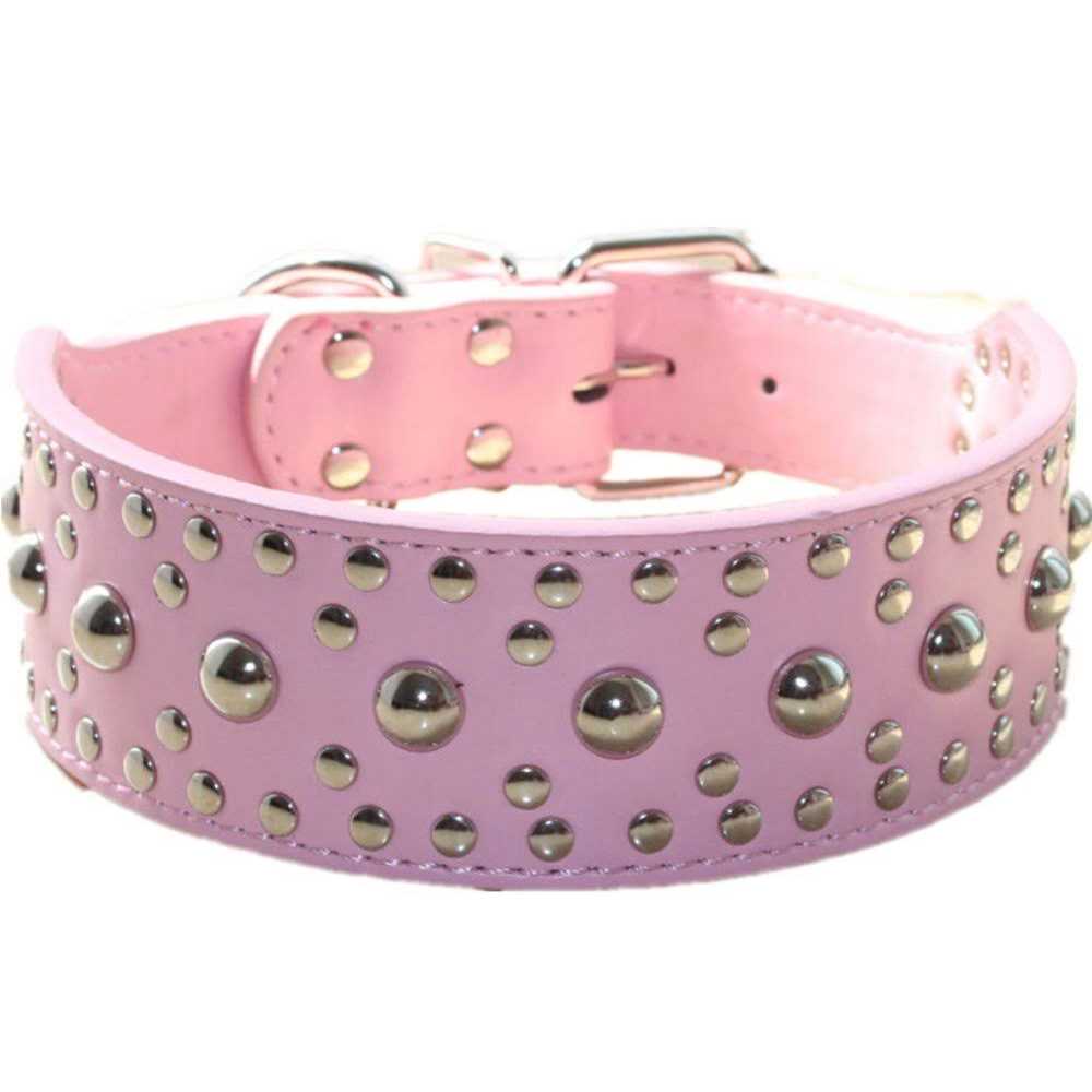 haoyueer Leather Spiked Studded Dog Collar for Medium Large Dogs