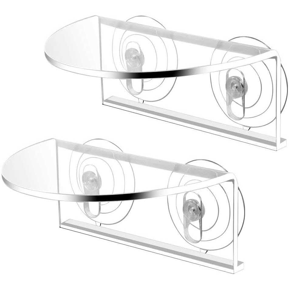 2Pack Aquarium Shelf,Transparent Acrylic Ledge Plants Holder for Substrate and Live Plants,with Strong Suction Cups for Fish Tank Multi-Layer