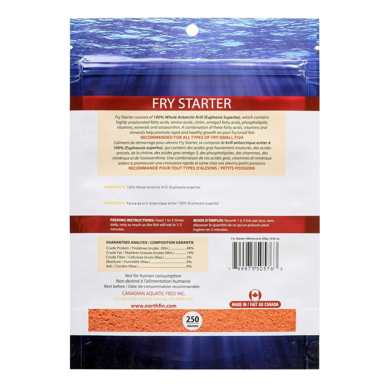 Northfin Fry Starter Formula 250 Microns Slow Sinking Powder