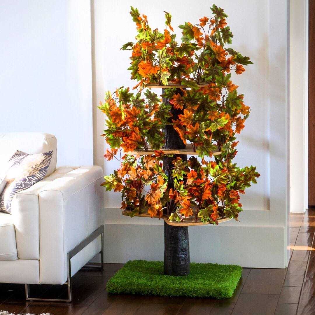 On2 Pets 4ft Interchangeable Leaves Cat Activity Tree Indoor Cat Tower