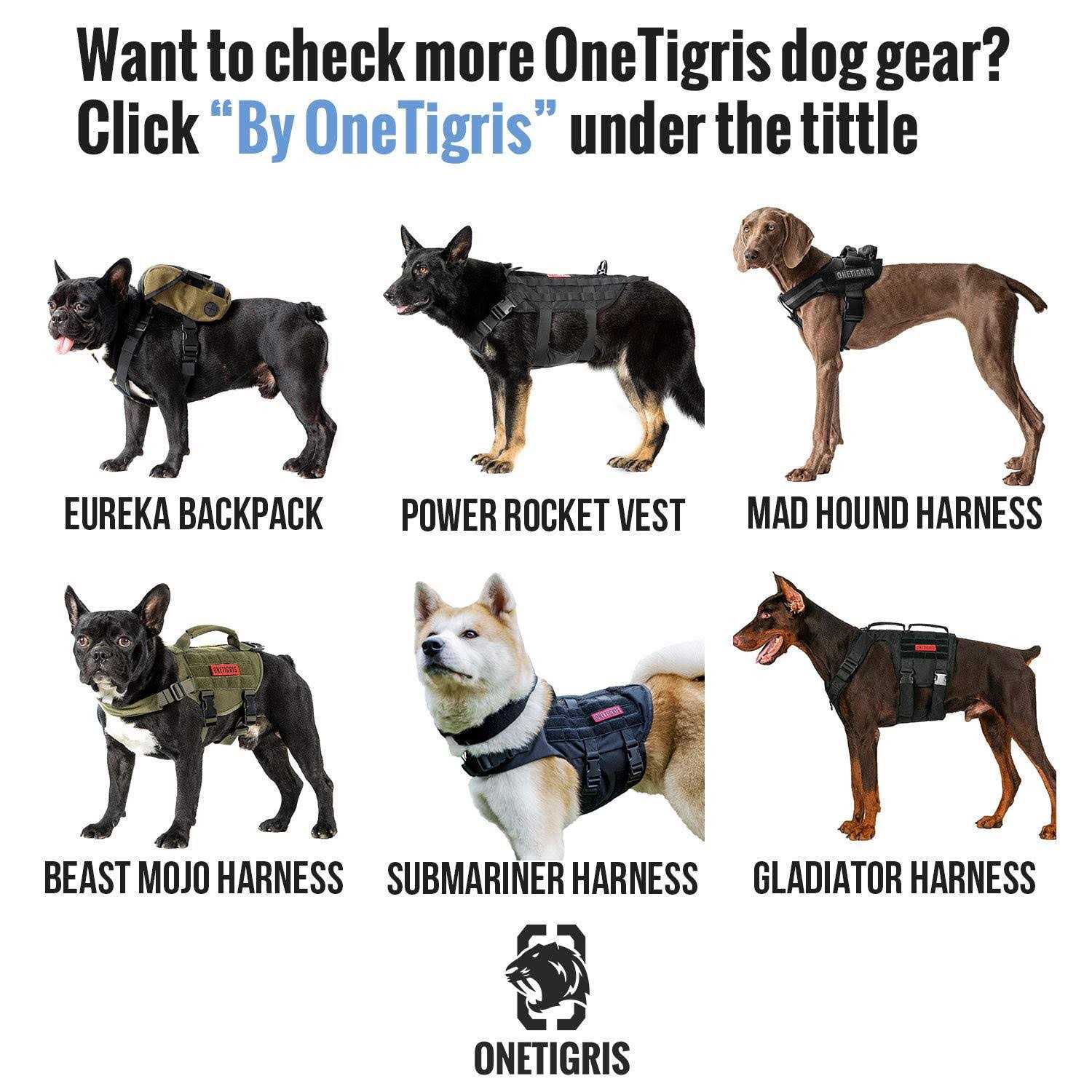 OneTigris Tactical Dog Training Bungee Leash with 2 Control Handle Quick Release Nylon Leads Rope