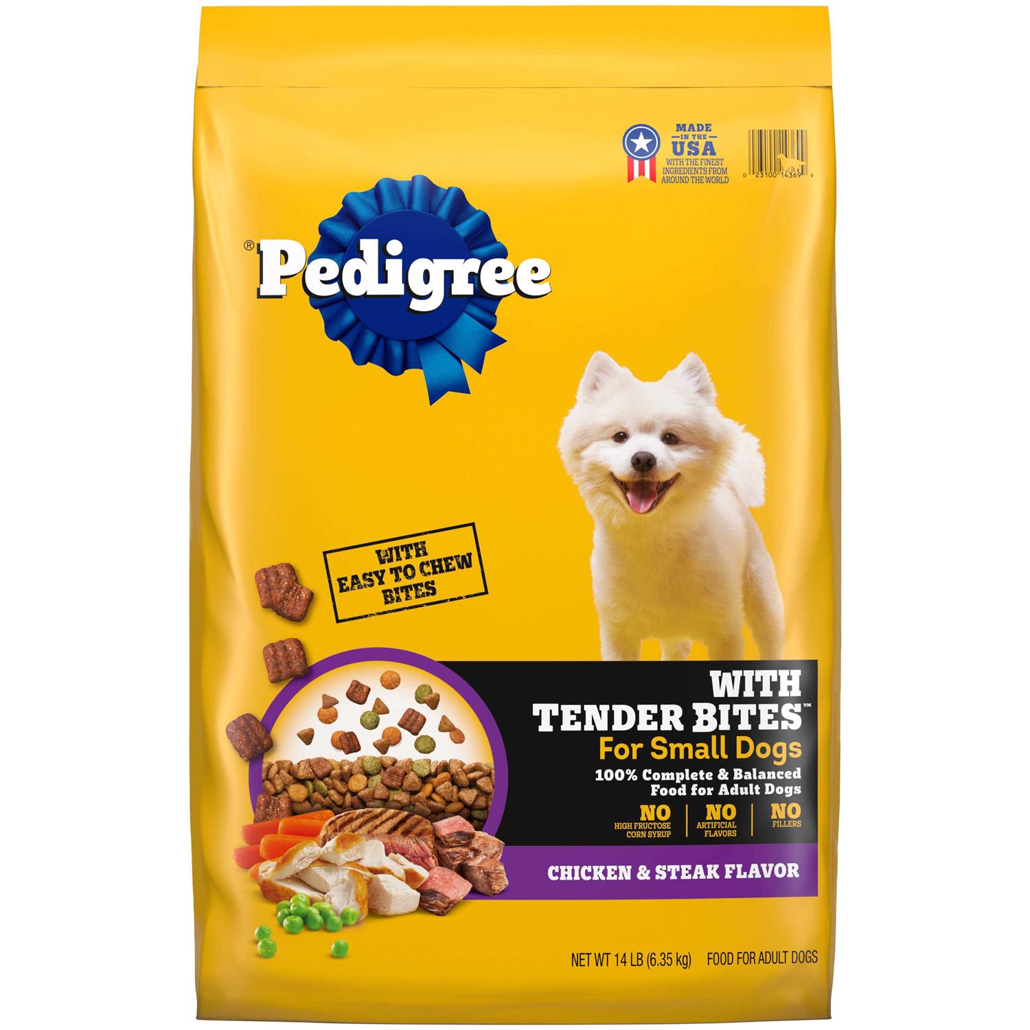 Pedigree Tender Bites Adult Dry Dog Food Chicken and Steak