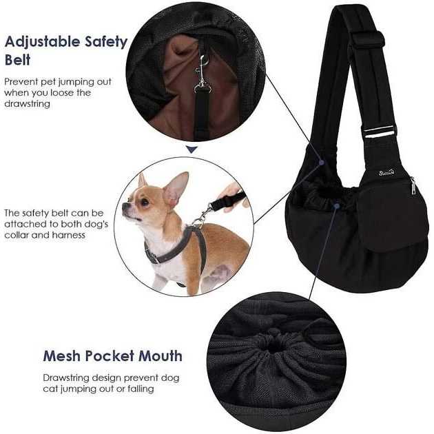 SlowTon Adjustable Hard Bottom Support Cat & Dog Sling