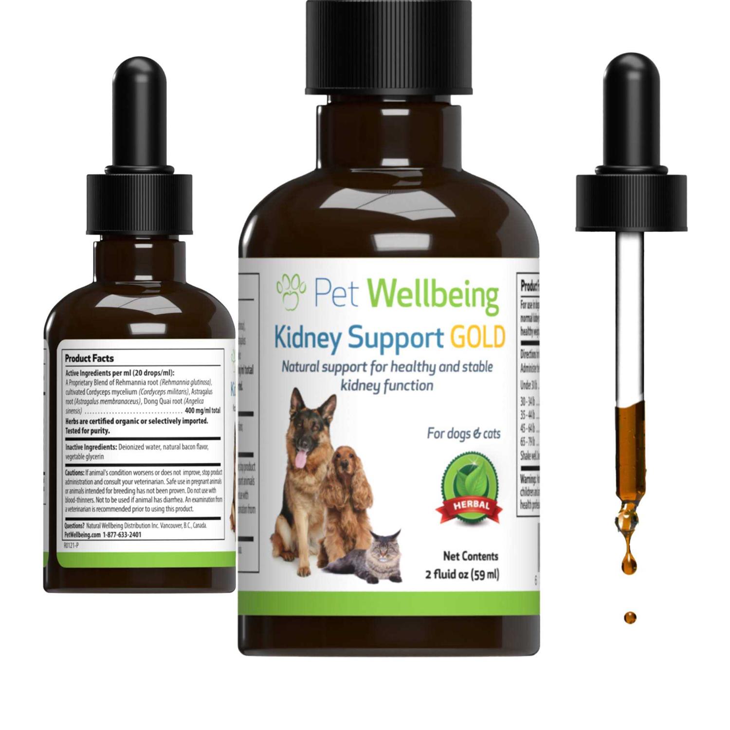 Pet Wellbeing Kidney Support Gold for Dogs