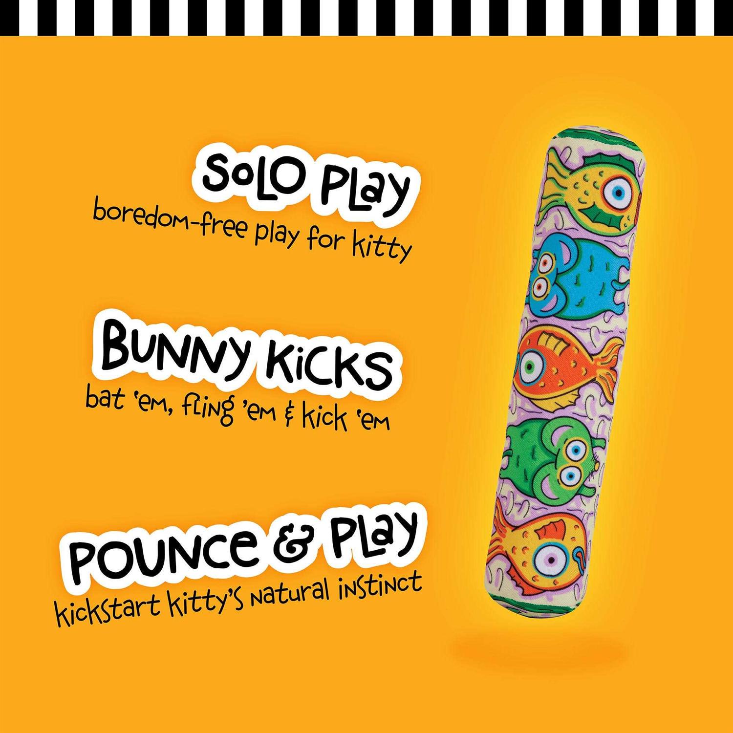 Fat Cat Kitty Kickz Gold Fish Roll Cat Toy