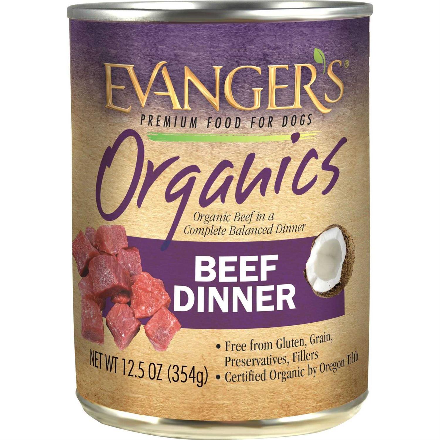 Evanger’s Organics Beef Dinner Canned Dog Food