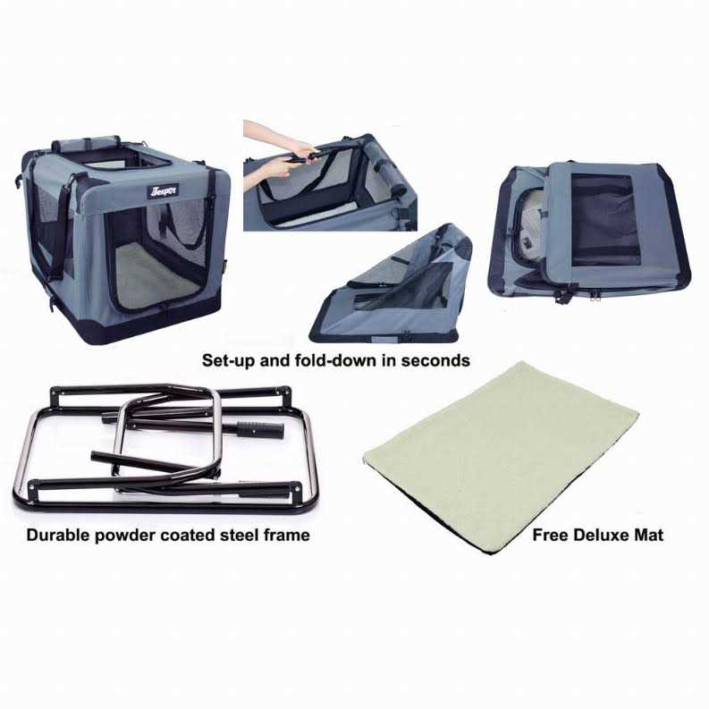 Jespet 3-Door Collapsible Soft-Sided Dog Crate