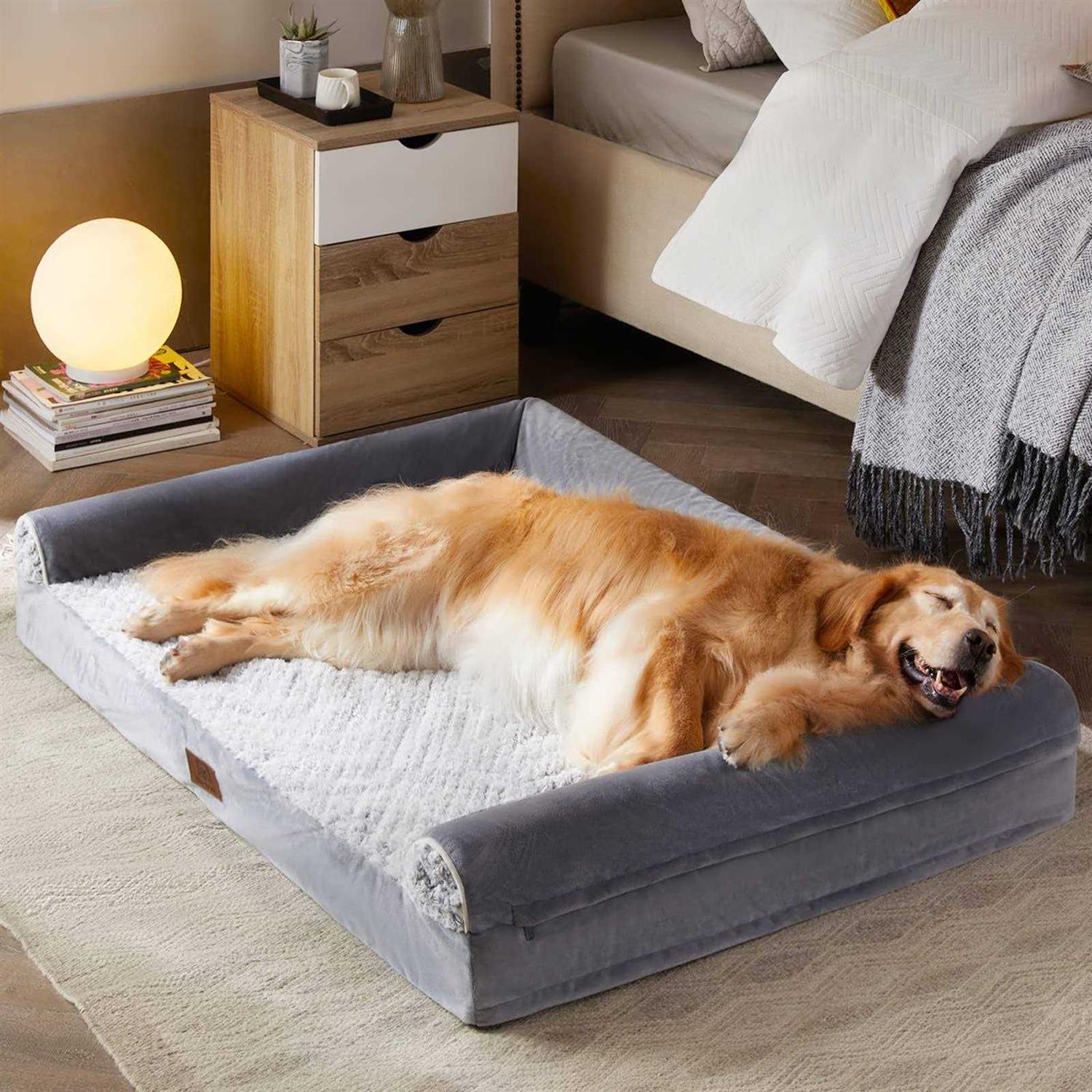 WNPETHOME Dog Beds for Large Dogs Orthopedic Sofa Dog Bed Mat Pillow with Removable Waterproof Cover