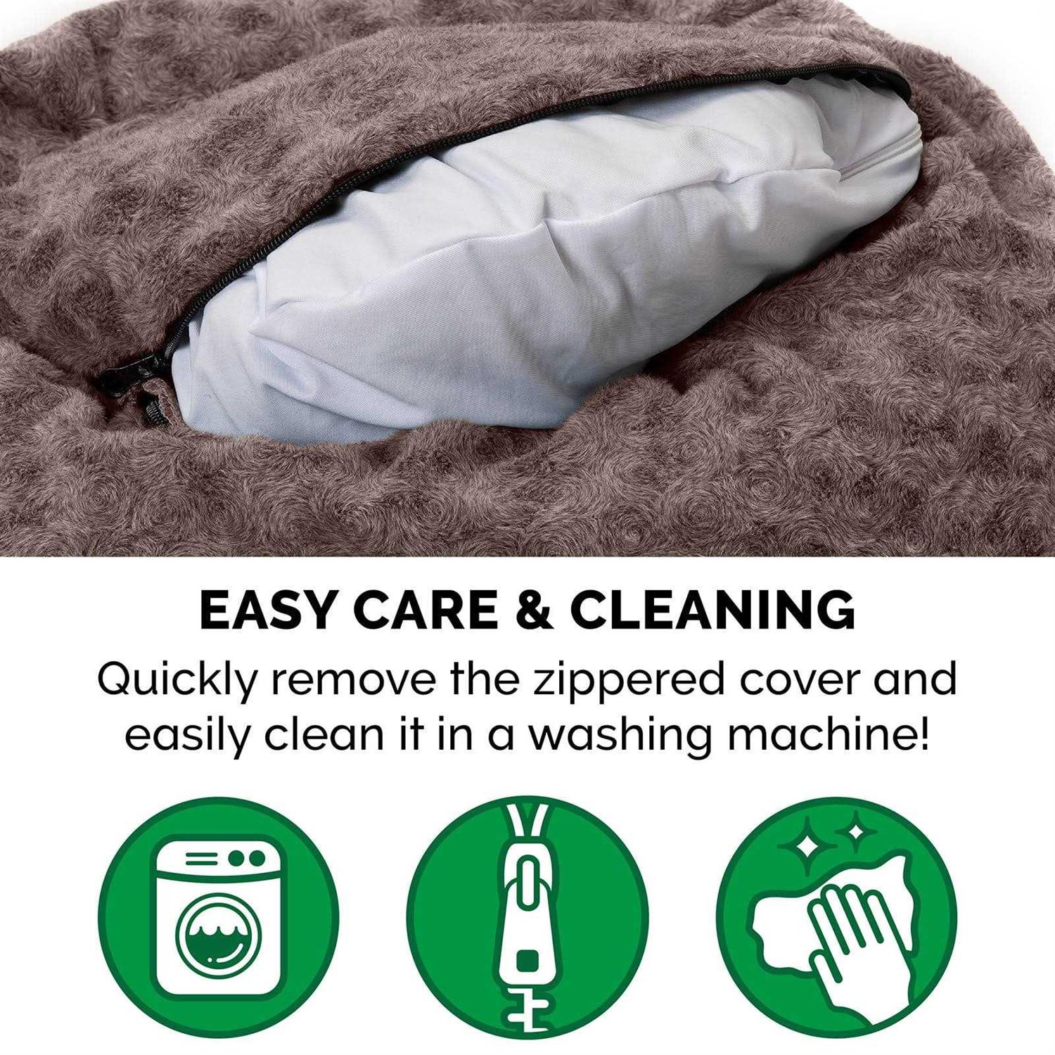 FurHaven Curly Fur Plush Donut Dog Bed