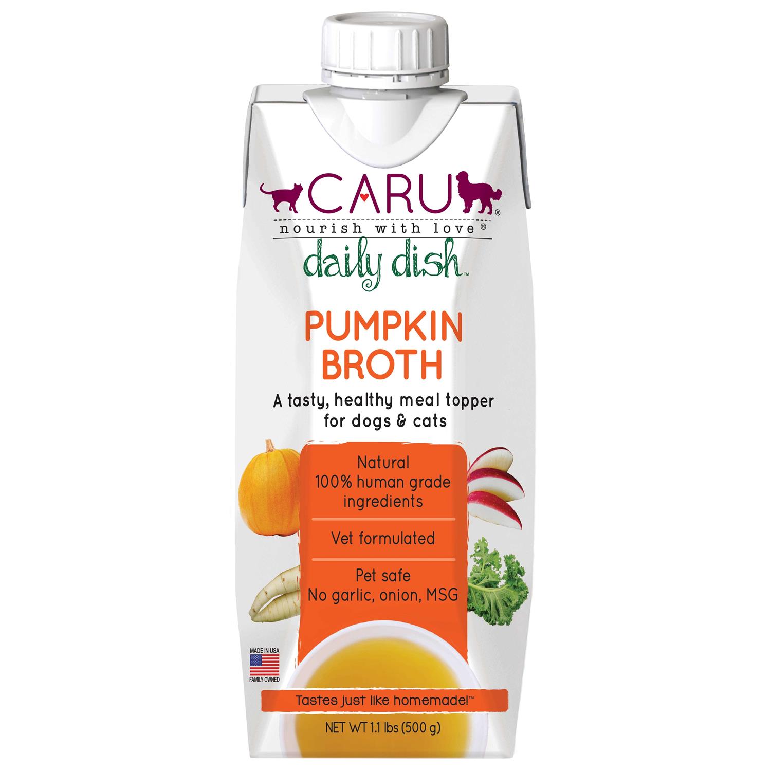Caru Daily Dish Pumpkin Broth Meal Topper for Cats & Dogs
