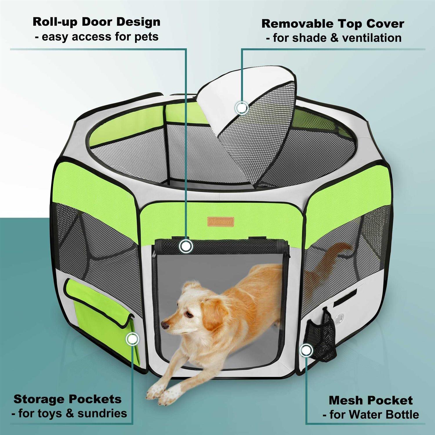 Akinerri Dog Playpen Portable Pet Play Pen for Cat Puppies Rabbits