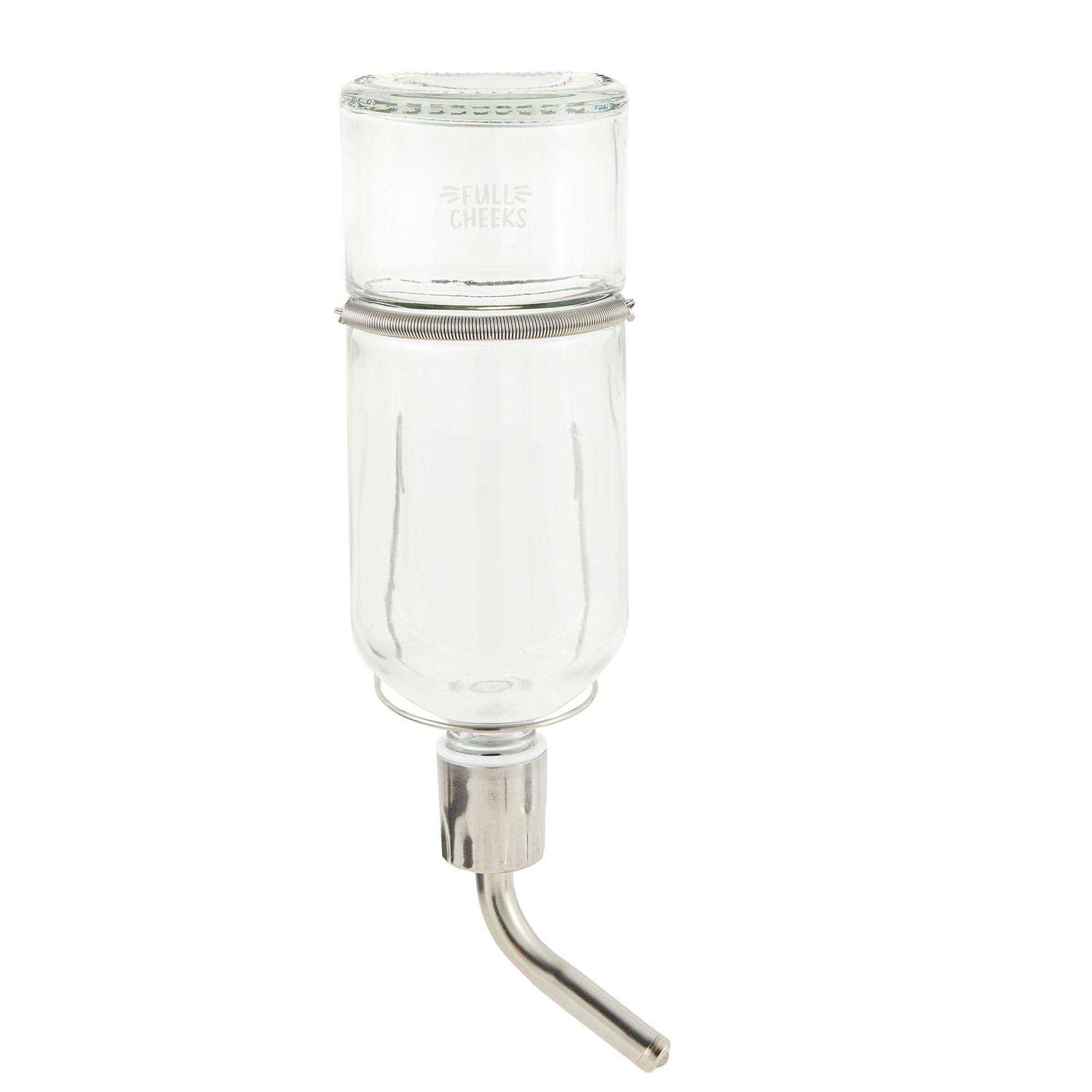 Full Cheeks Small Pet No-Chew Glass Water Bottle