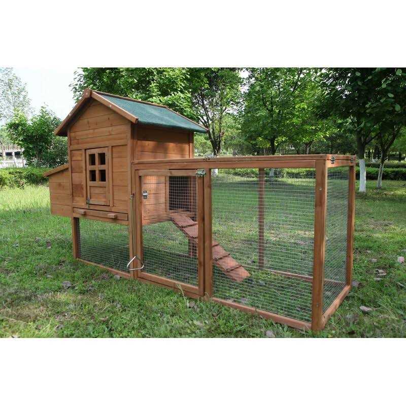 Feelway Wooden Chicken Coops Cages Poultry Pet House 80‘’ Large Two Tiers w/Egg Box Run Rabbit Hutch Enclosure Garden Backyard Cage Indoor and Outdoor Use
