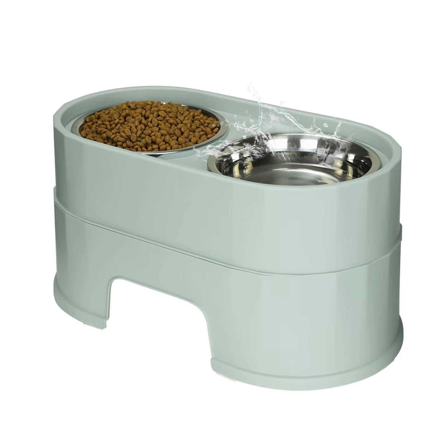 MASOcAT Raised Dog Bowls,Stainless Steel Dog Food Dish and Pet Water Bowls,Elevated Height Adjustable Double Bowl with Stand