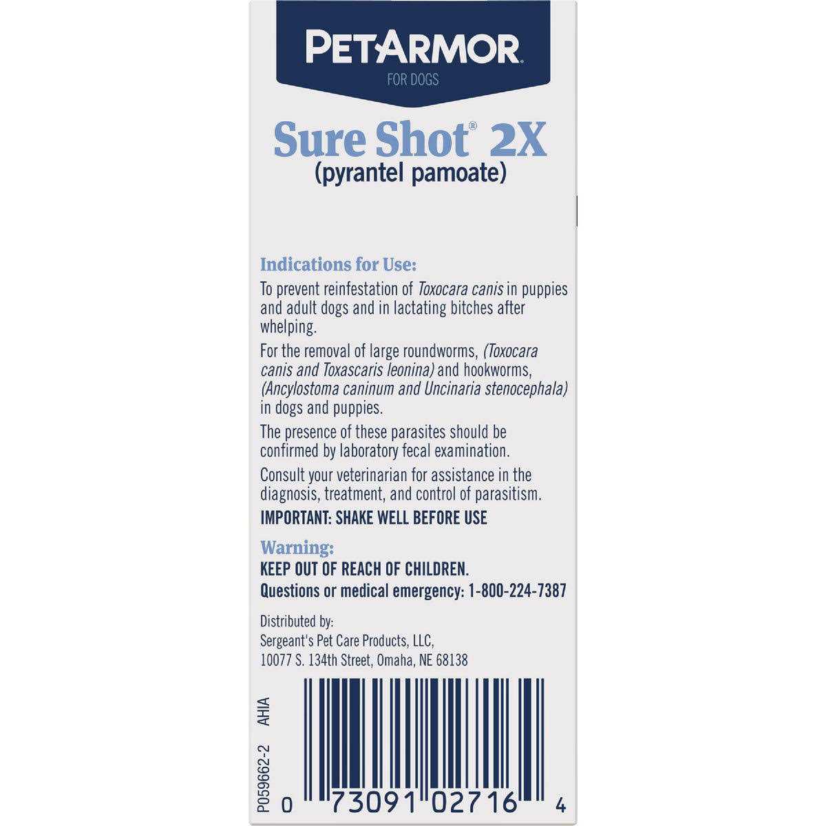 PetArmor Sure Shot 2X Liquid Wormer for Dogs