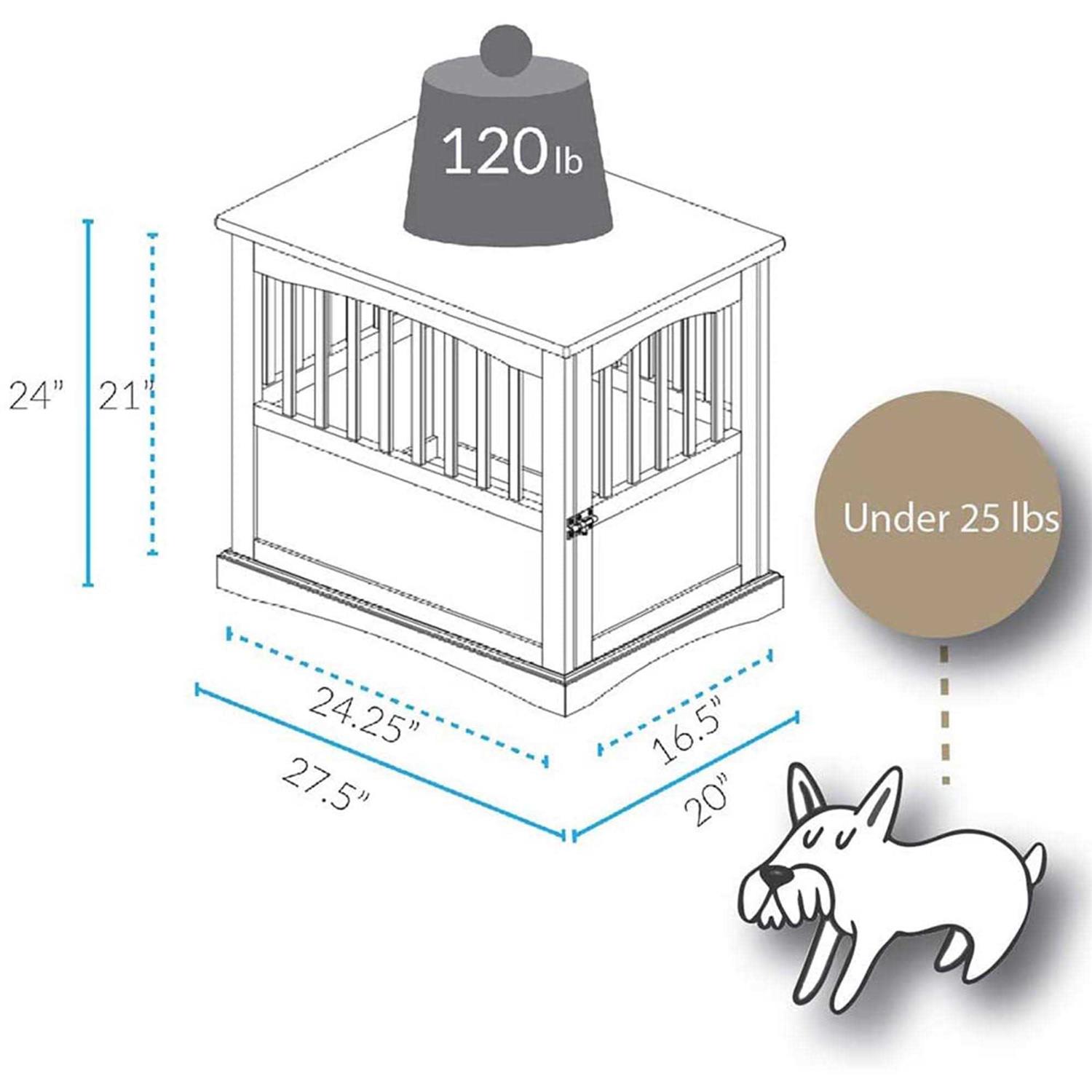 Casual Home End Table Pet Crate