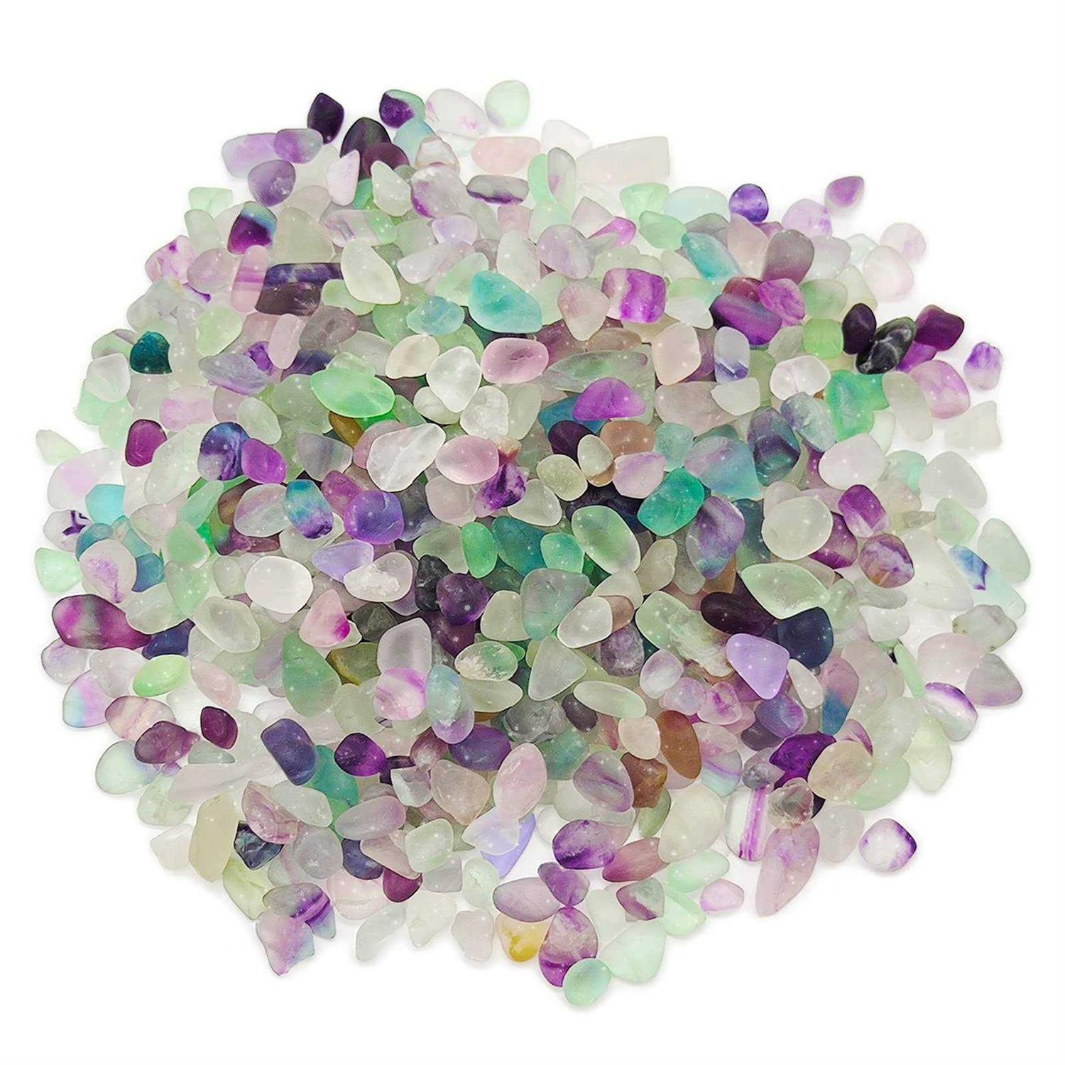 Aquarium Gravel,Natural Mutilcolor Fluorite Decorative Crystal Pebbles-Rose Stones