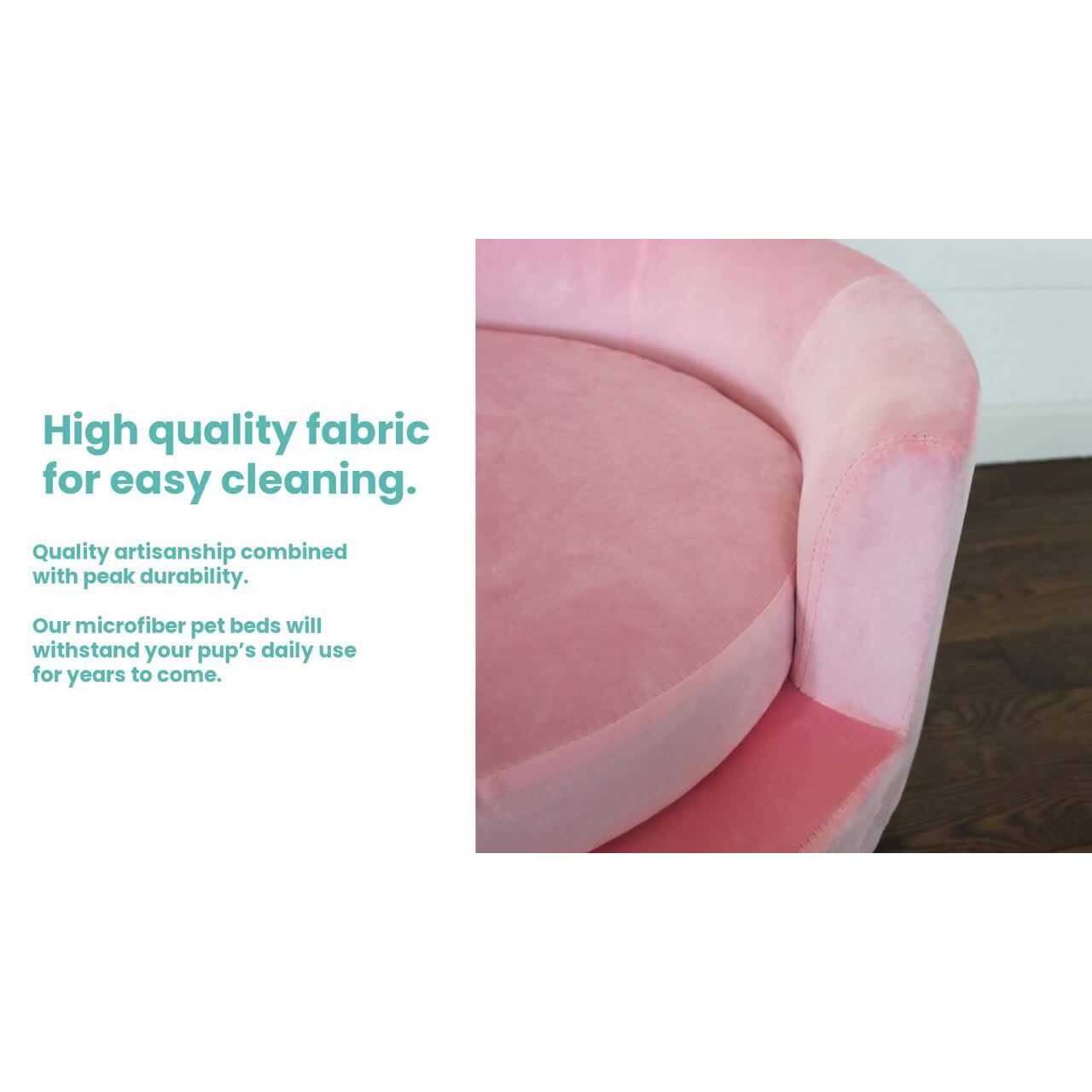 Critter Sitters 28-in. Elegant Faux-Velvet Circular Pet Bed for Small to Medium-Sized Dogs and Cats