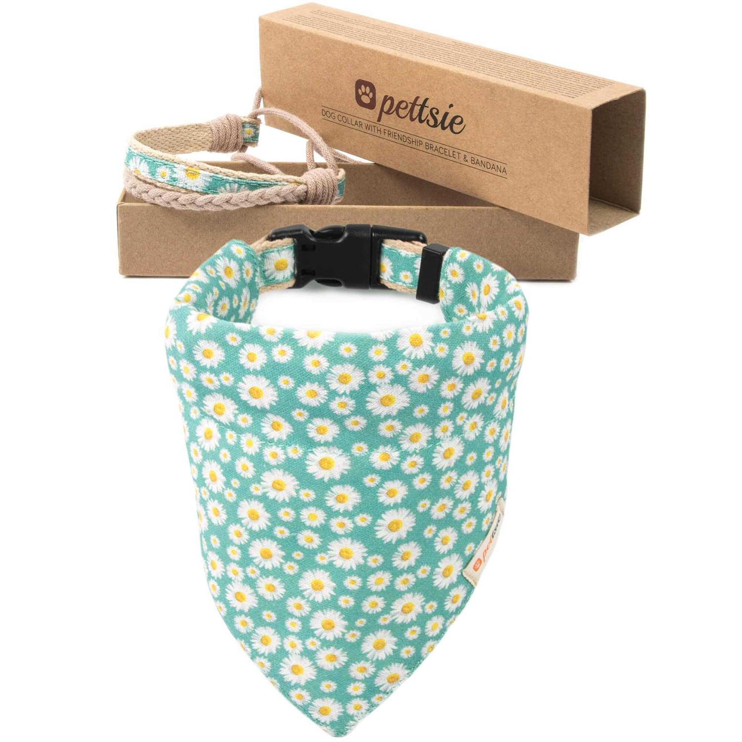 Pettsie Matching Dog Collar, Bandana and Owner Friendship Bracelet Gift Box Included