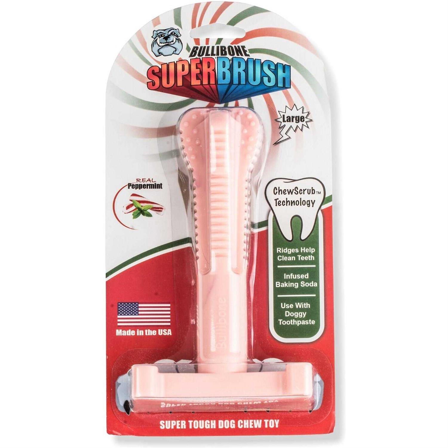 Bullibone SuperBrush Dog Teeth Cleaning Brushing Toothbrush Stick Long Lasting Nylon Chew Toy for Oral Care