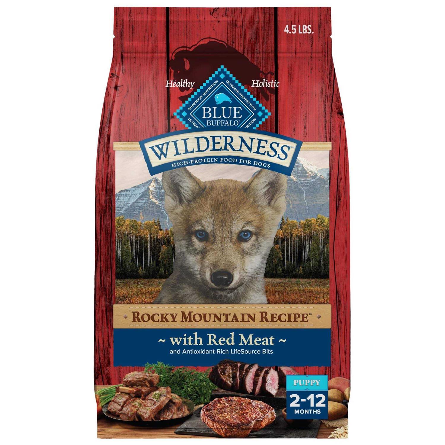 Blue Buffalo Wilderness Rocky Mountain Recipe High Protein Puppy Dry Dog Food