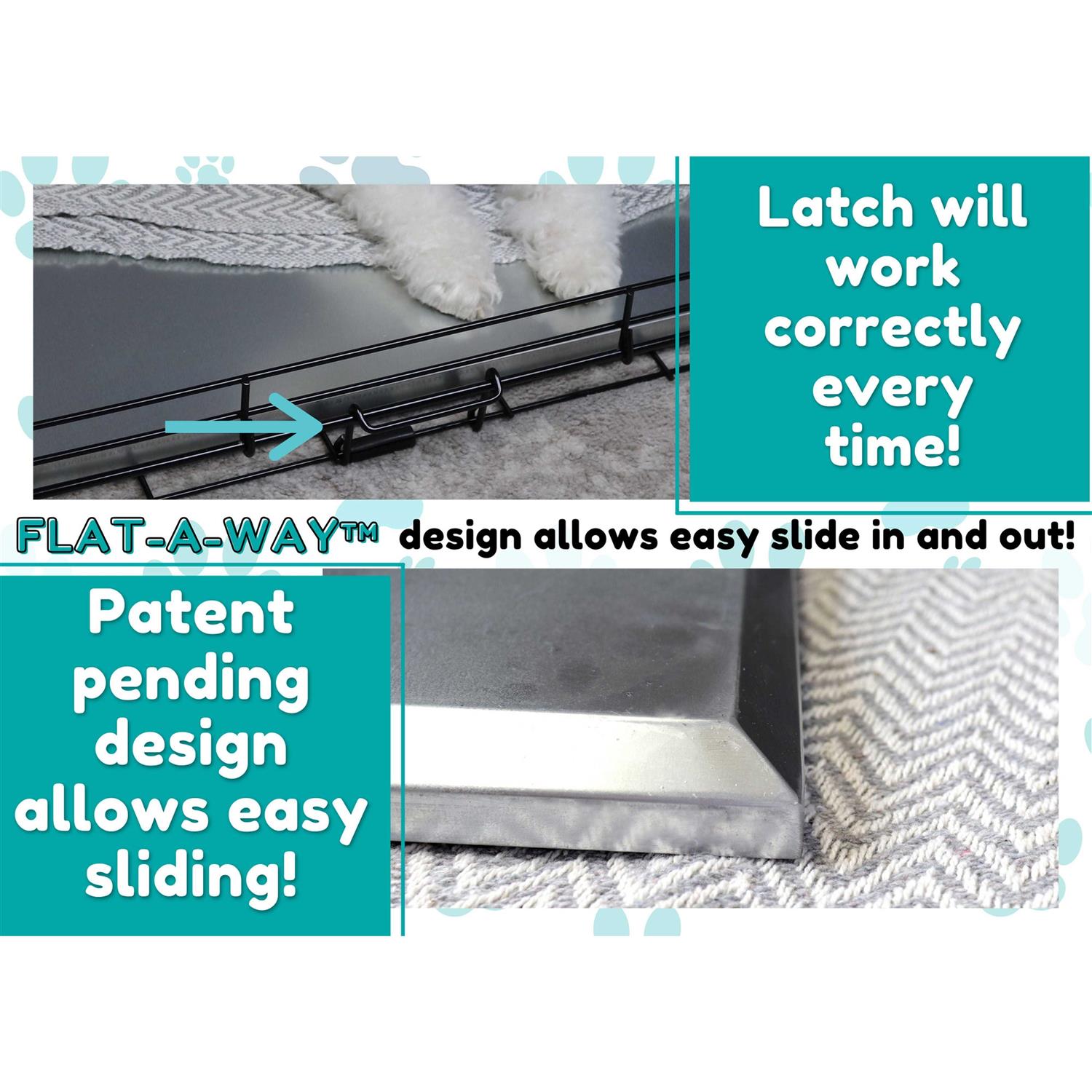 Red Hound Auto Metal Replacement Tray for Dog Crate Flat-A-Way Heavy Duty Stainless Steel Chew Proof Kennel