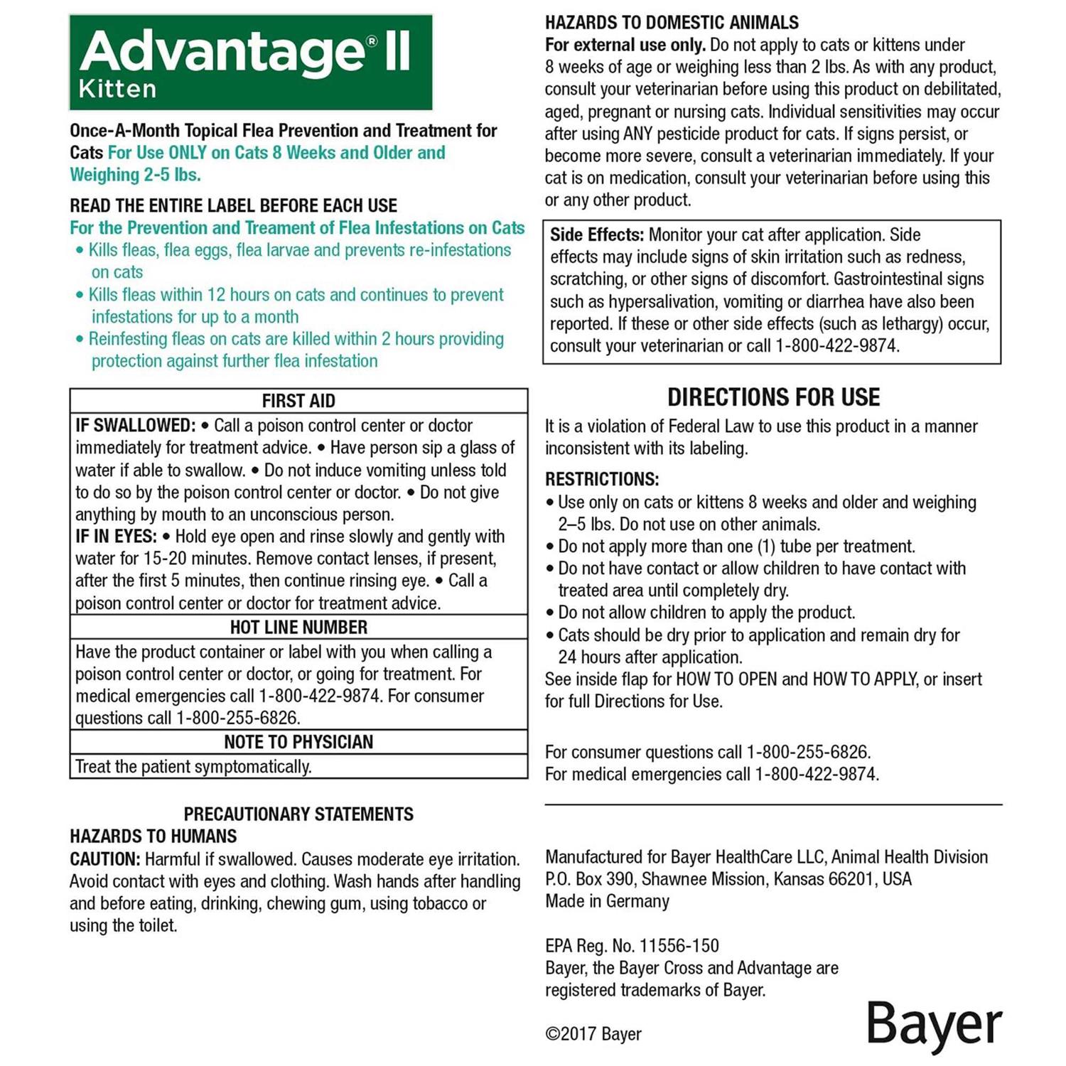 Advantage II Flea Treatment for Kittens