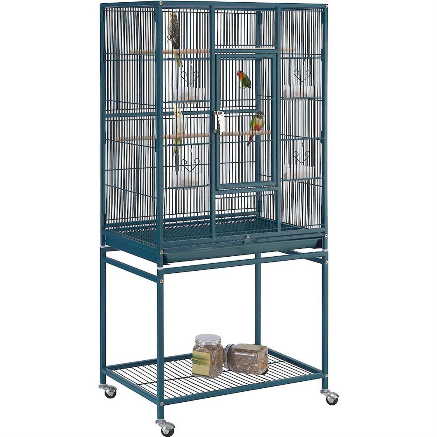 Yaheetech 54-in Rolling Metal Large Parrot Cage Mobile Bird Cage with Detachable Stand