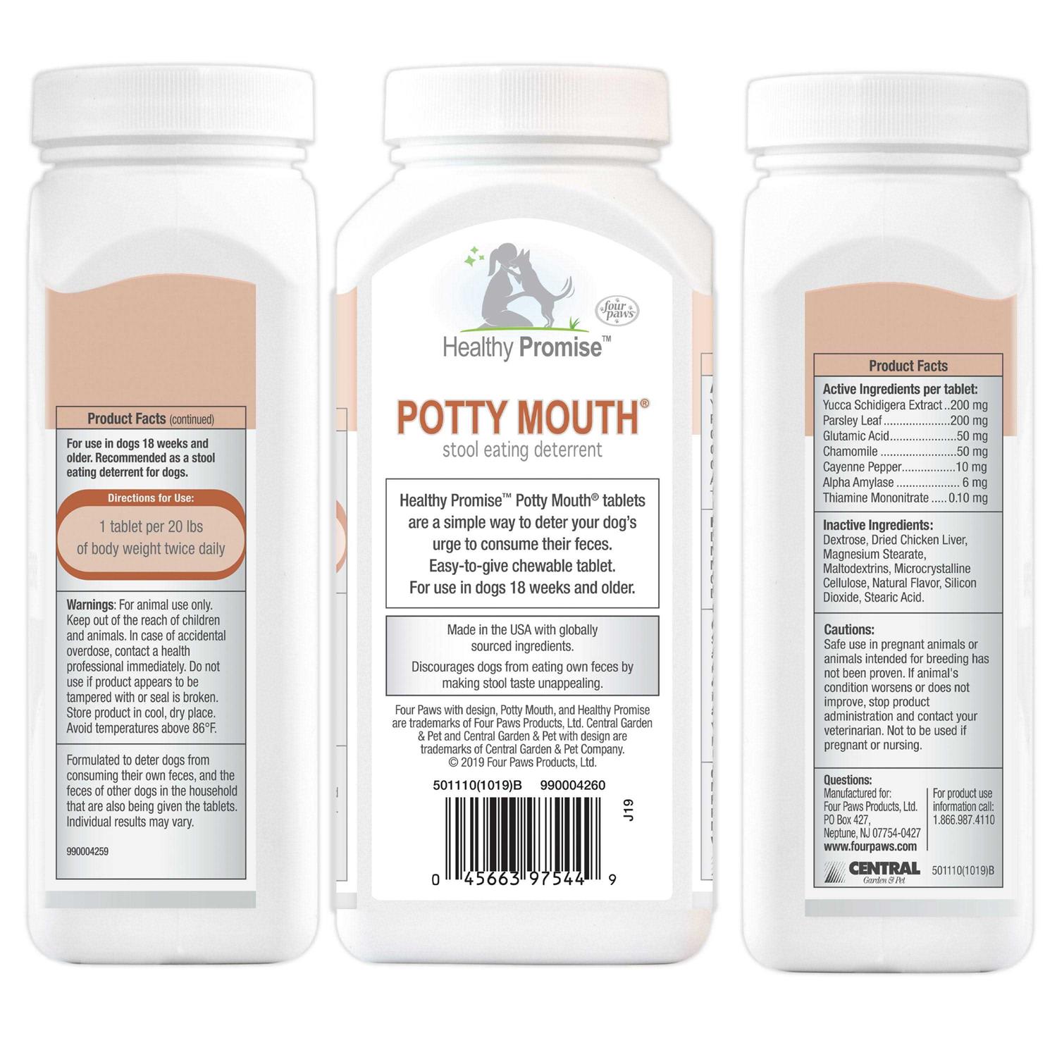 Four Paws Healthy Promise Potty Mouth Supplement for Dogs
