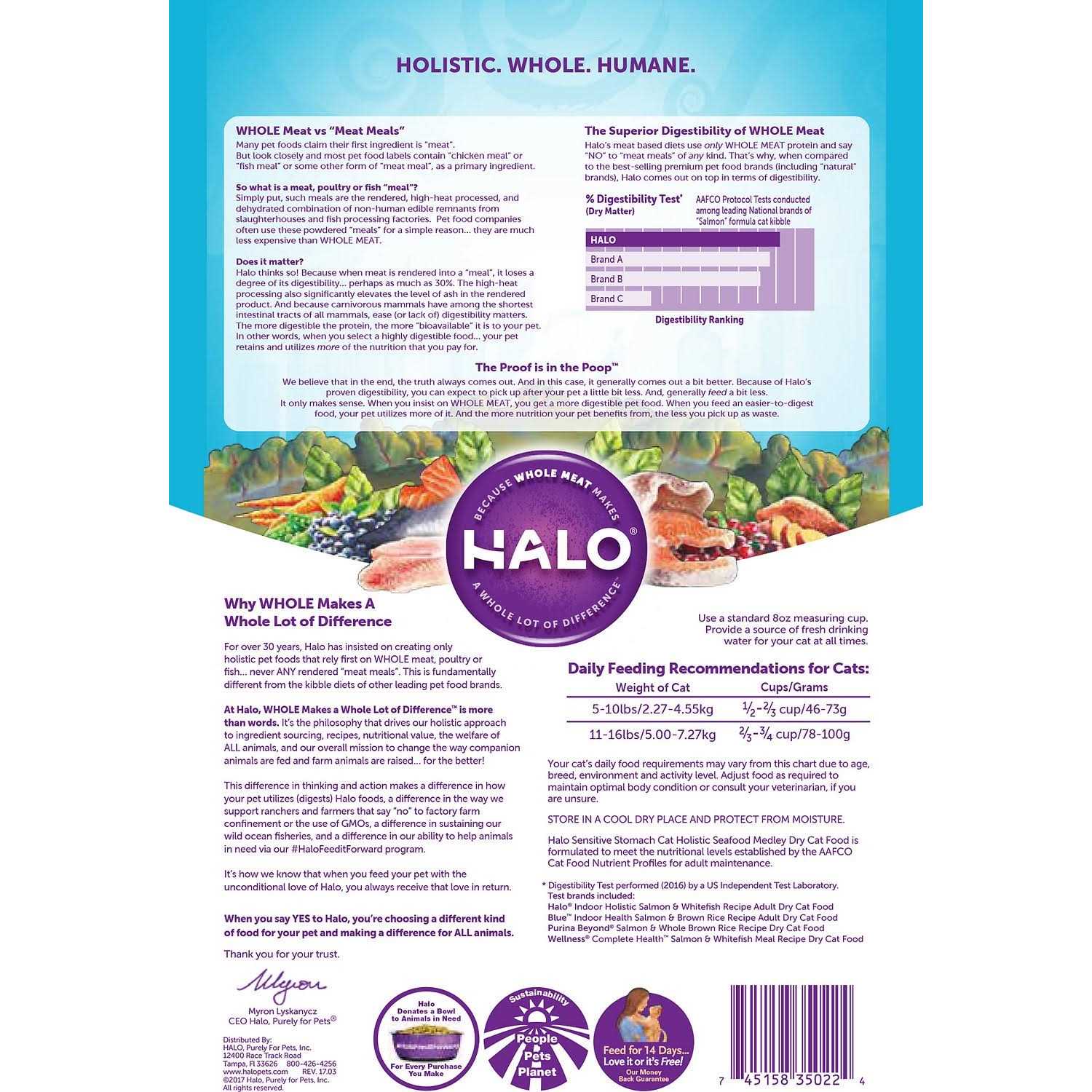 Halo Holistic Seafood Medley Sensitive Stomach Dry Cat Food