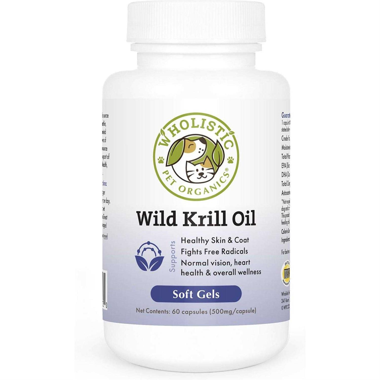 Wholistic Pet Organics Krill Oil Capsules Dog & Cat Supplement